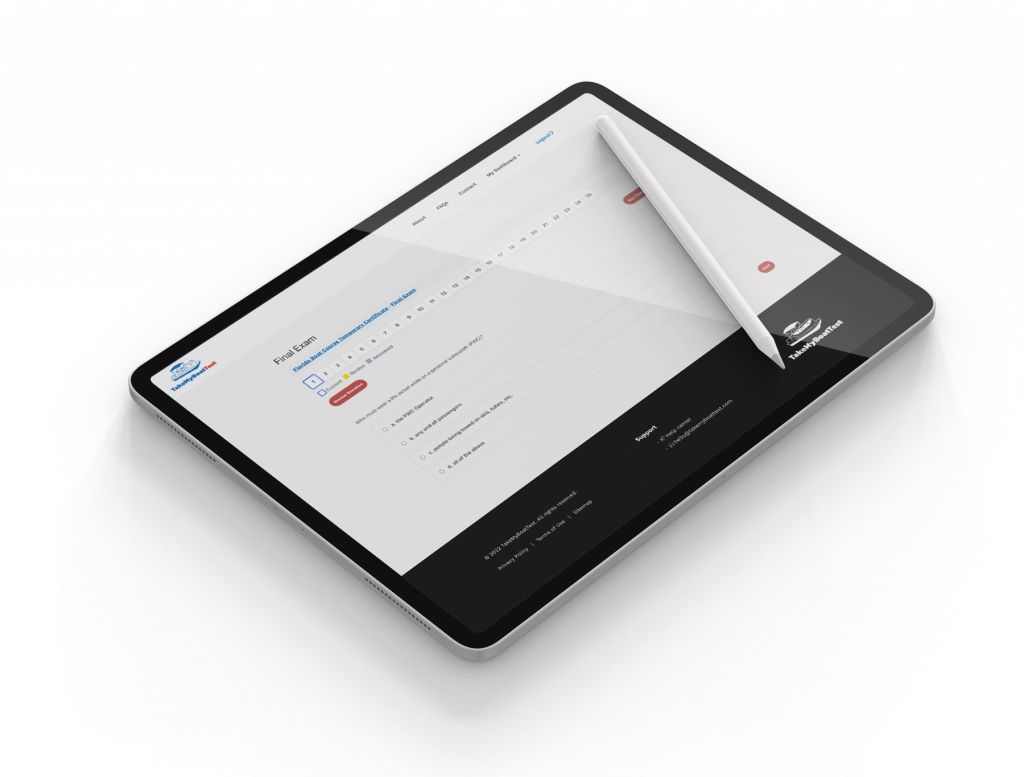 Take My Boat exam on a tablet