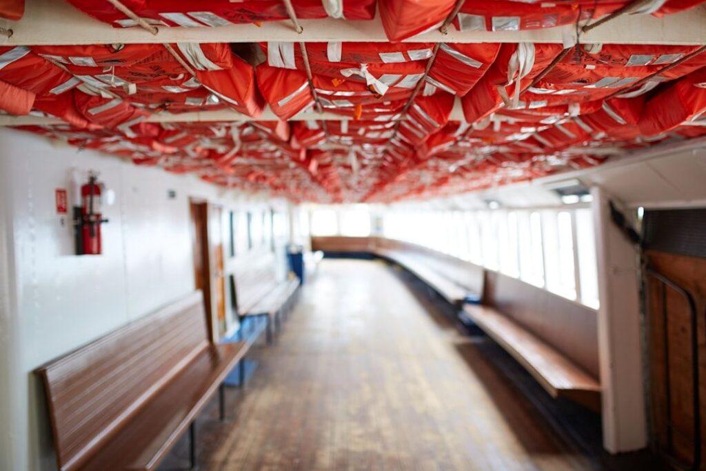 Essential boating safety equipment checklist - life jackets and safety gear on boat