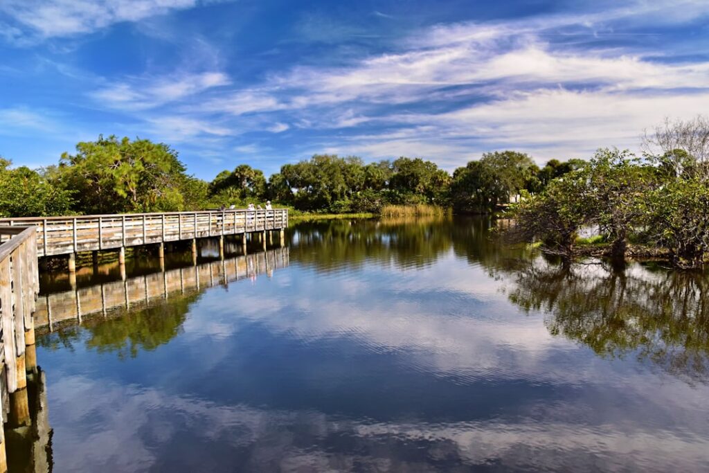Best lakes to boat in Florida - kayaker paddling on scenic Florida freshwater lake
